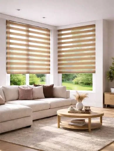 Zebra blind on a wide Dubai window